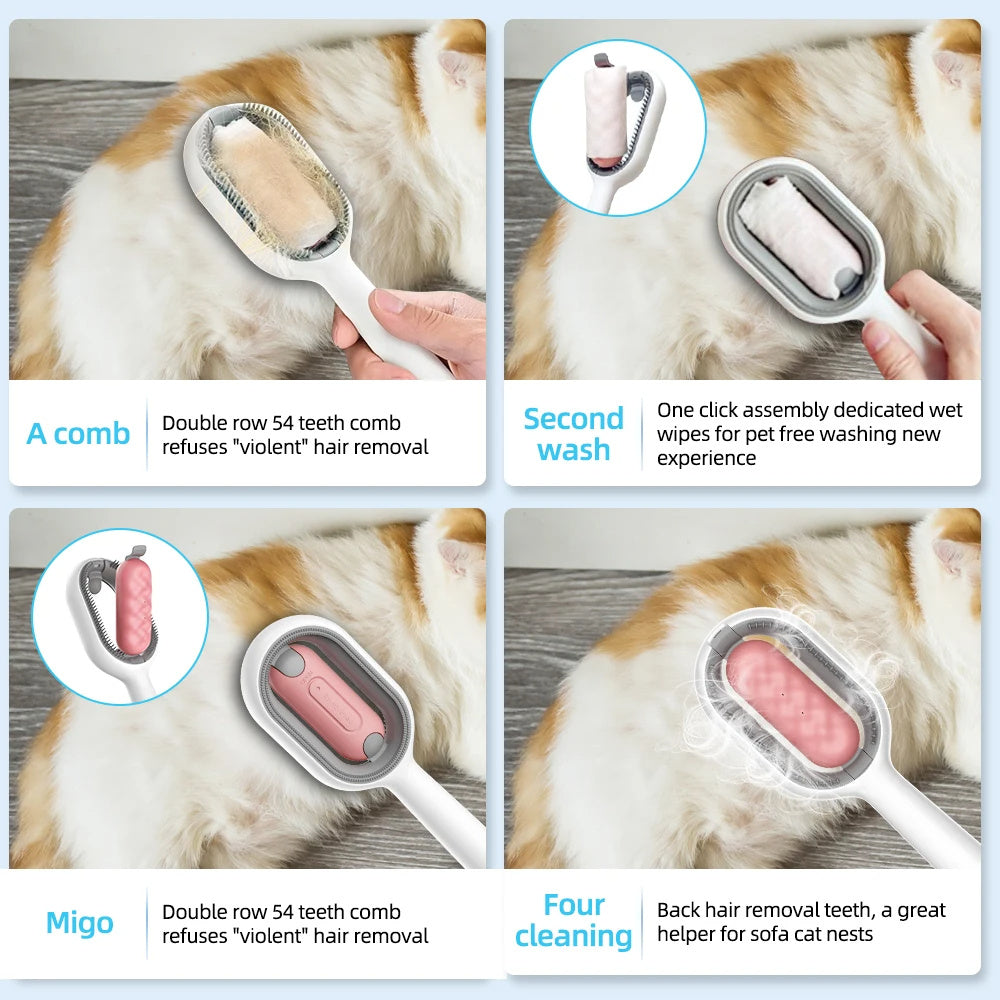2-in-1 Auto-Reinigungsbürste und Katzenpflegebürste