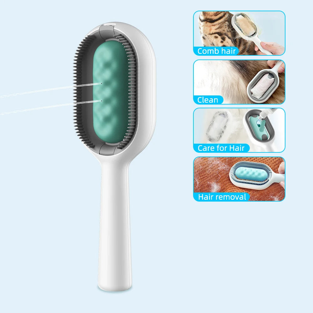 2-in-1 Auto-Reinigungsbürste und Katzenpflegebürste