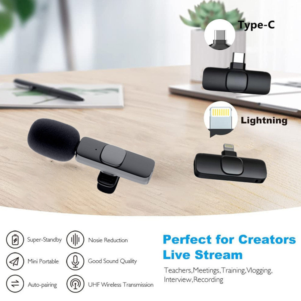 Kabelloses Lavalier-Mikrofon – Tragbares Mini-Mikrofon für Audio- und Videoaufnahmen