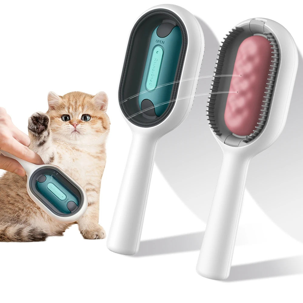 2-in-1 Auto-Reinigungsbürste und Katzenpflegebürste