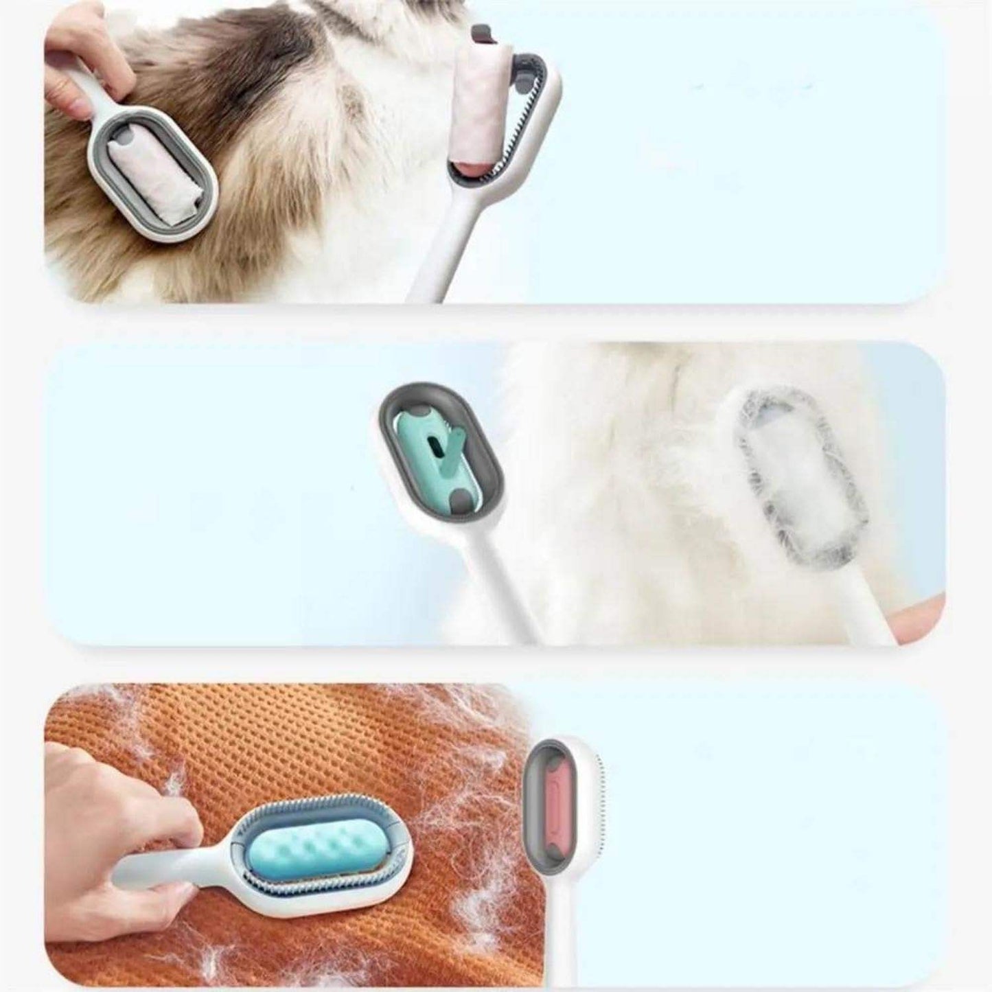 2-in-1 Auto-Reinigungsbürste und Katzenpflegebürste