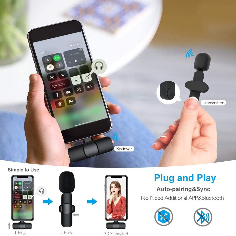Kabelloses Lavalier-Mikrofon – Tragbares Mini-Mikrofon für Audio- und Videoaufnahmen